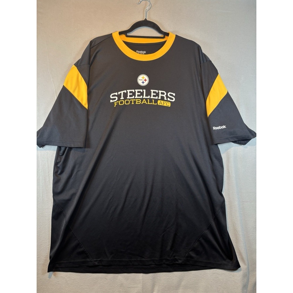 Pittsburgh Steelers Reebok NFL Dry Short Sleeve Shirt Men 2XL Black